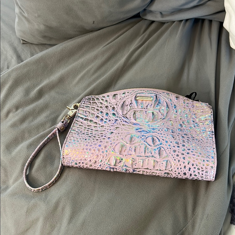 Brahmin Iridescent Crocodile Embossed Wristlet